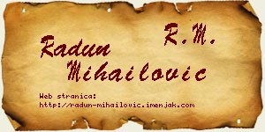 Radun Mihailović vizit kartica